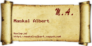 Maskal Albert névjegykártya
